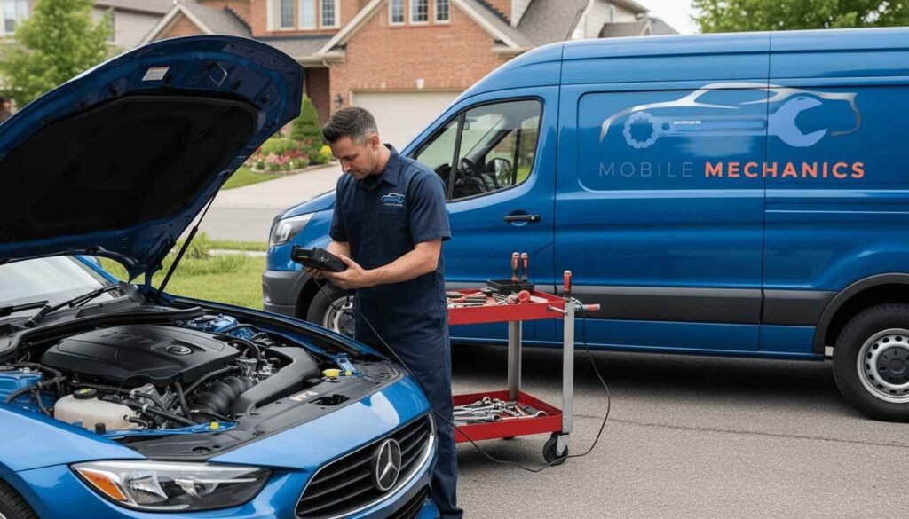 A professional Auto repair technician inspecting car Engine